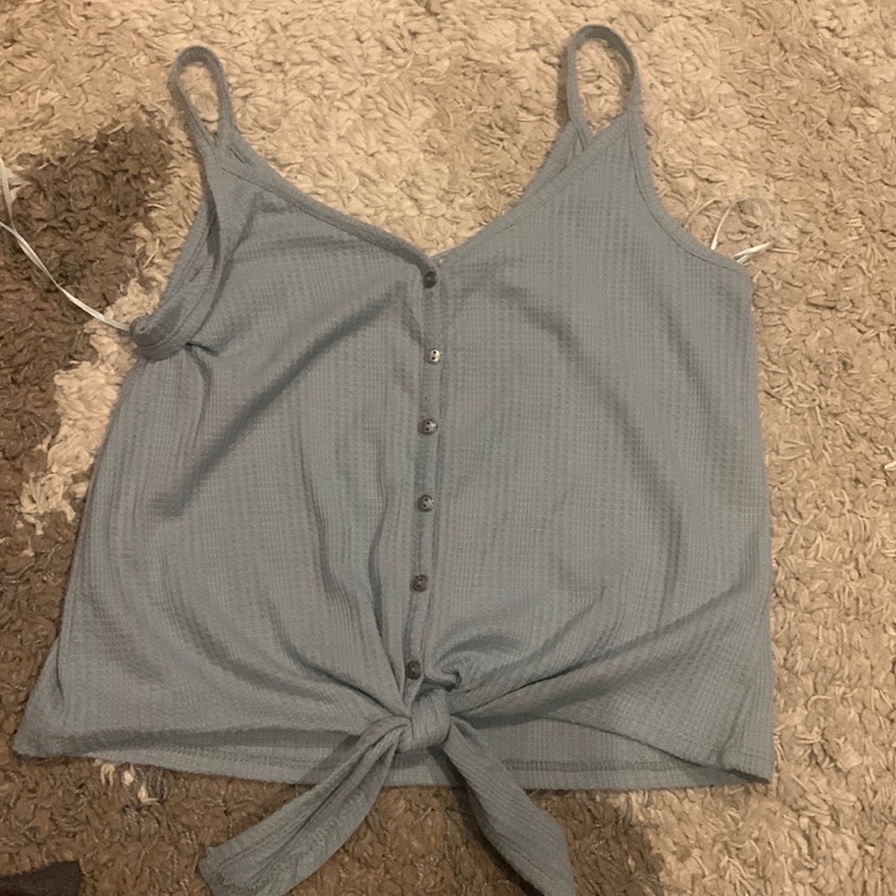 Grayish Green Fake button Tank top size medium - NEW without tags
